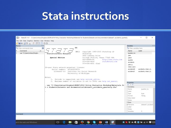 Stata instructions 