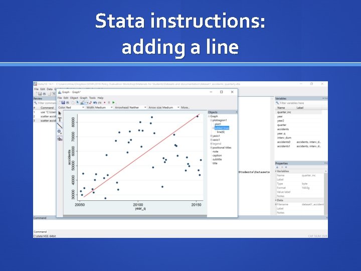 Stata instructions: adding a line 