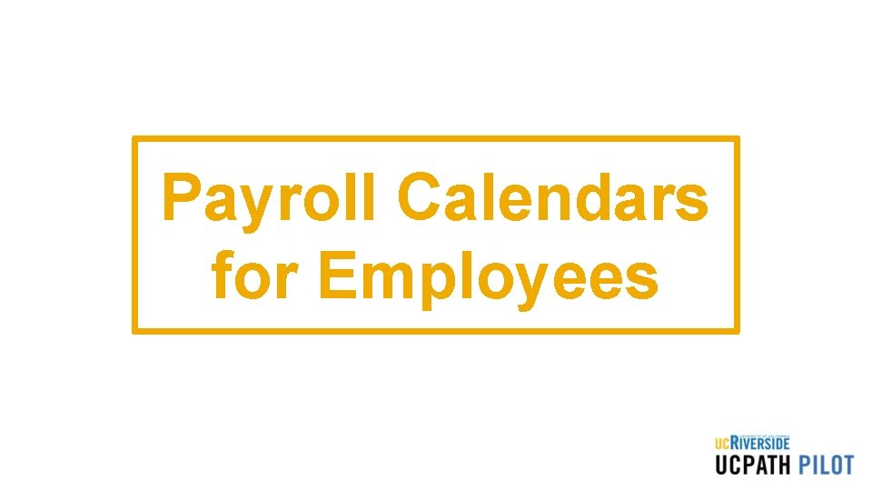 Payroll Calendars for Employees 