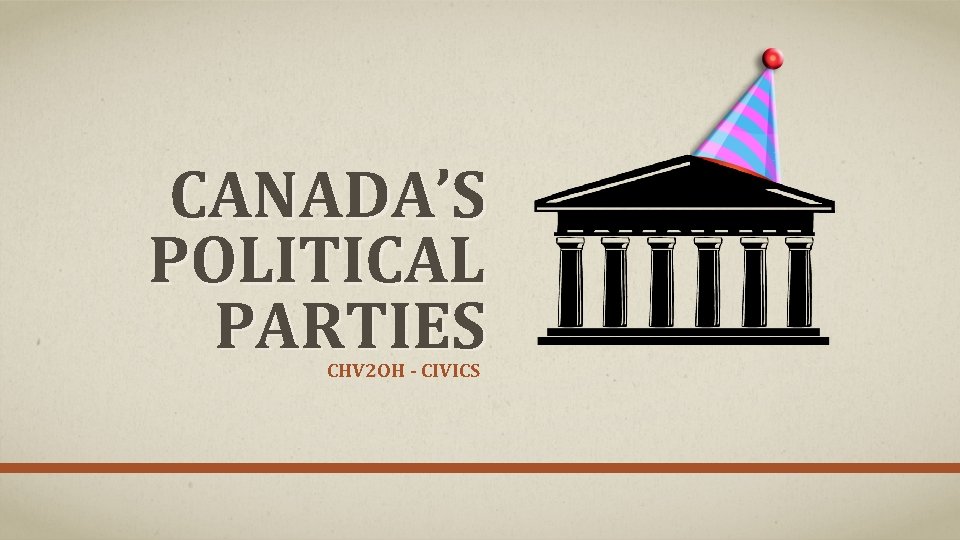 CANADA’S POLITICAL PARTIES CHV 2 OH - CIVICS 