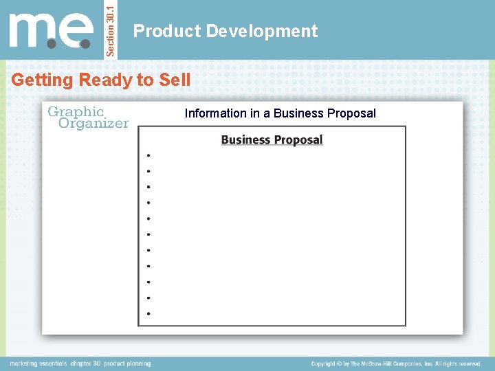 Section 30. 1 Product Development Getting Ready to Sell Information in a Business Proposal