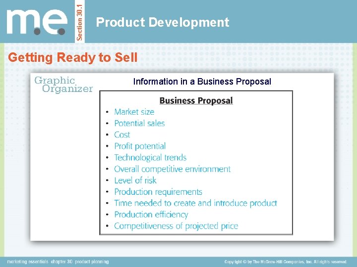 Section 30. 1 Product Development Getting Ready to Sell Information in a Business Proposal