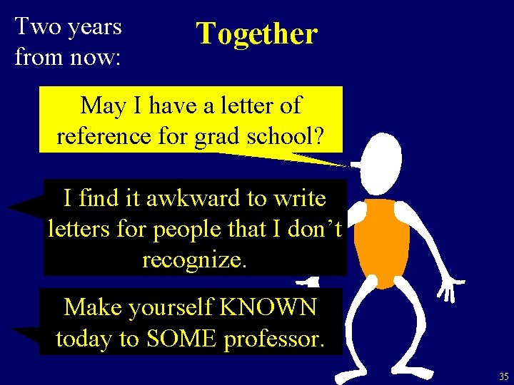 Two years from now: Together May I have a letter of reference for grad