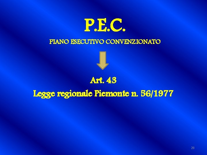 P. E. C. PIANO ESECUTIVO CONVENZIONATO Art. 43 Legge regionale Piemonte n. 56/1977 28