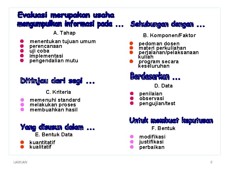 A. Tahap l l l l menentukan tujuan umum perencanaan uji coba implementasi pengendalian