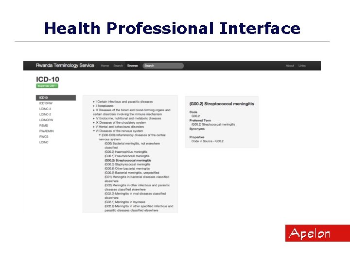 Health Professional Interface Health Professional Interface