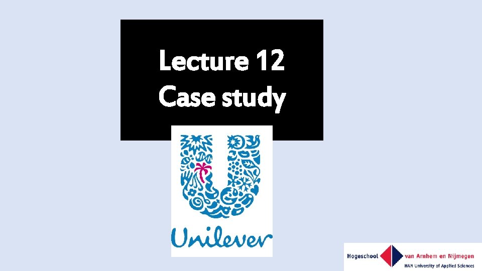Lecture 12 Case study 