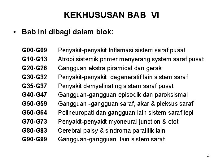 KEKHUSUSAN BAB VI • Bab ini dibagi dalam blok: G 00 -G 09 G