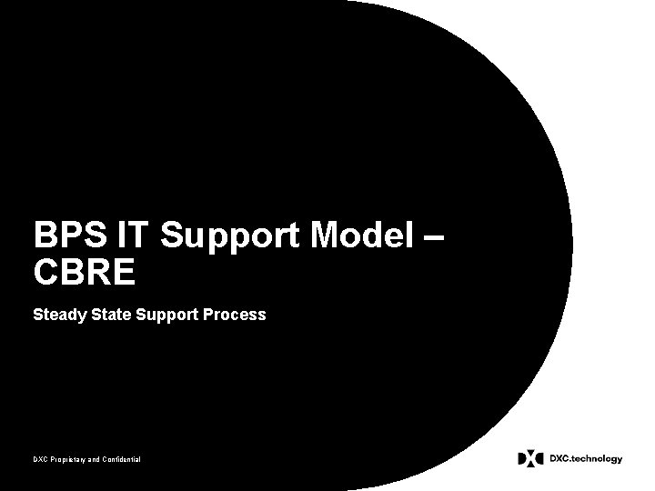 BPS IT Support Model – CBRE Steady State Support Process DXC Proprietary and Confidential