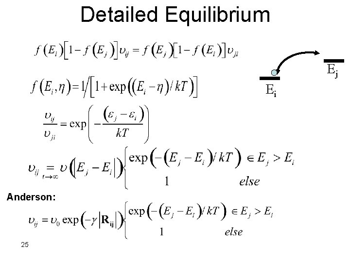 Detailed Equilibrium Ej Ei Anderson: 25 