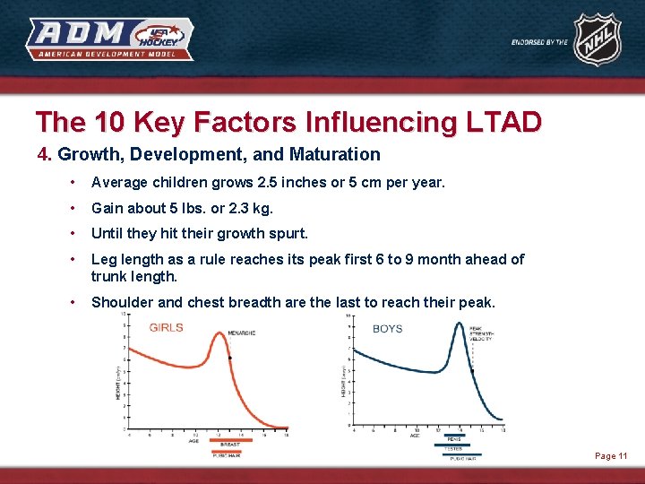 The 10 Key Factors Influencing LTAD 4. Growth, Development, and Maturation • Average children
