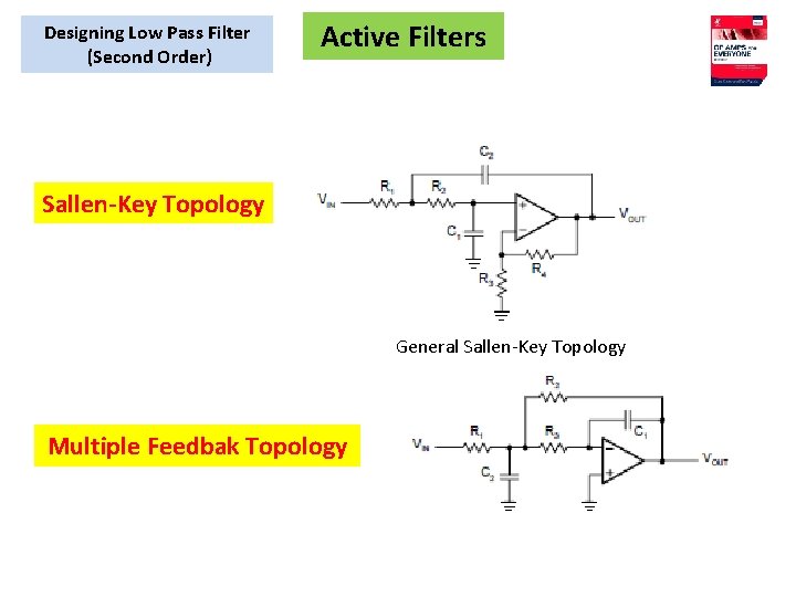 Designing Low Pass Filter (Second Order) Active Filters Sallen-Key Topology General Sallen-Key Topology Multiple