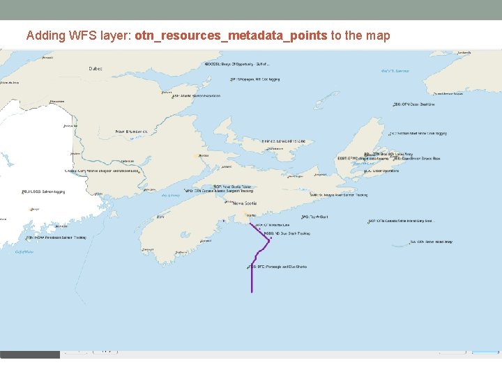 Adding WFS layer: otn_resources_metadata_points to the map 