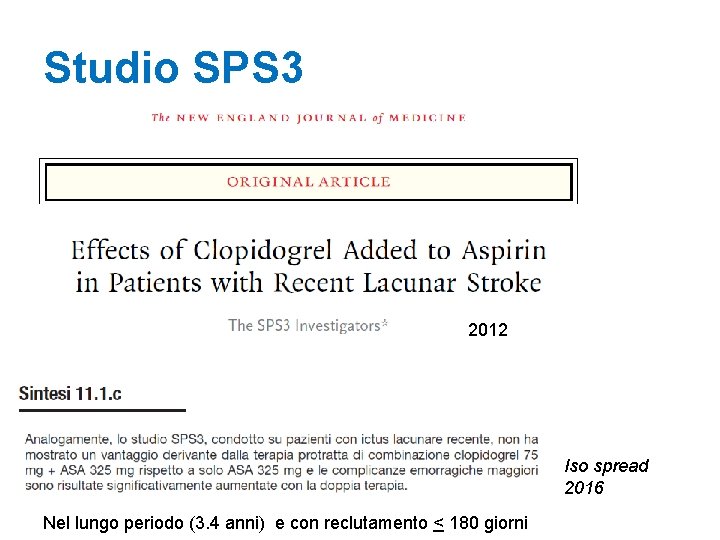 Studio SPS 3 2012 Iso spread 2016 Nel lungo periodo (3. 4 anni) e