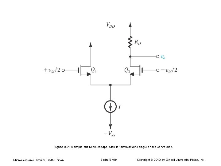 Figure 8. 31 A simple but inefficient approach for differential to single-ended conversion. Microelectronic