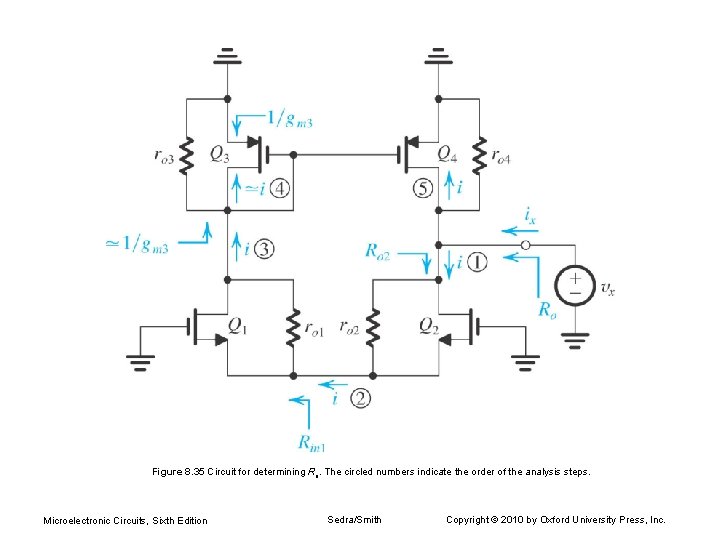 Figure 8. 35 Circuit for determining Ro. The circled numbers indicate the order of