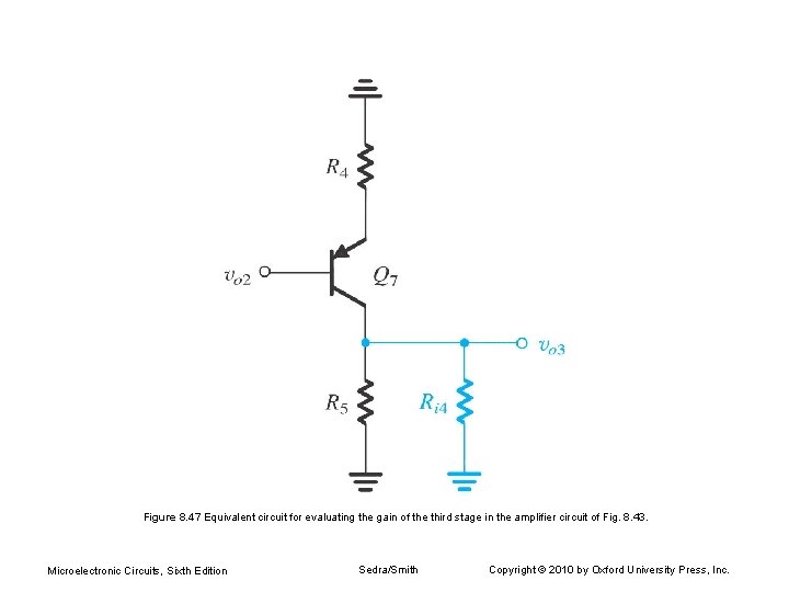 Figure 8. 47 Equivalent circuit for evaluating the gain of the third stage in