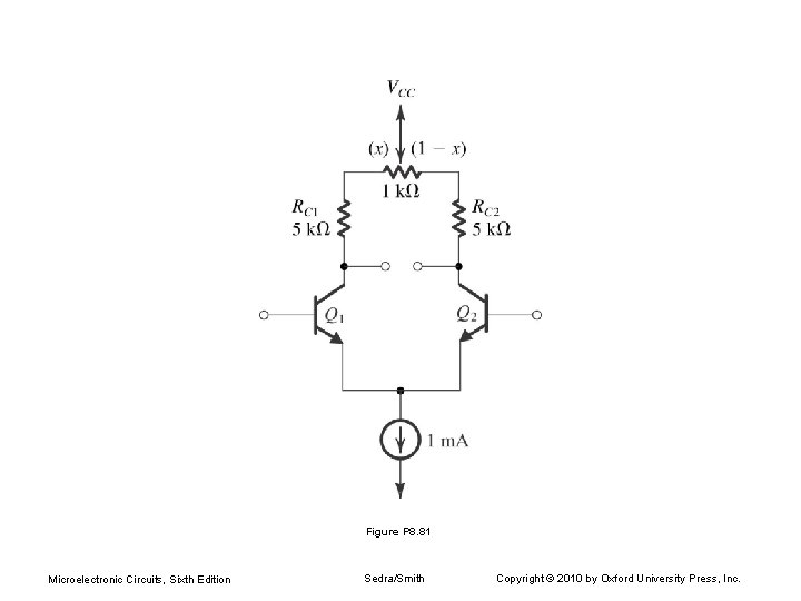 Figure P 8. 81 Microelectronic Circuits, Sixth Edition Sedra/Smith Copyright © 2010 by Oxford