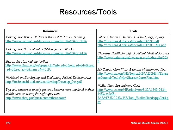 Resources/Tools Resources Making Sure Your HIV Care is the Best It Can Be Training