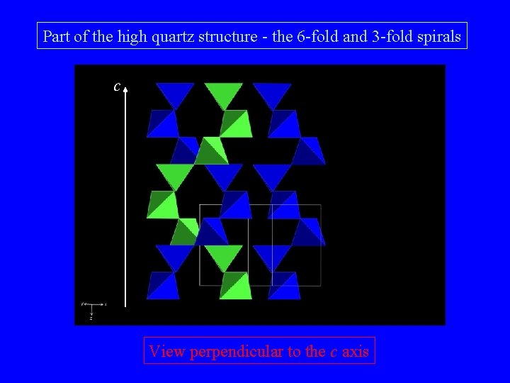 Part of the high quartz structure - the 6 -fold and 3 -fold spirals