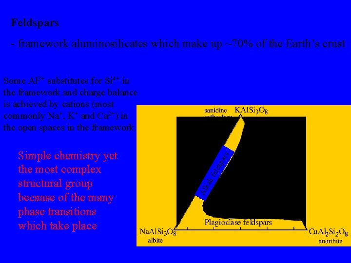 Feldspars - framework aluminosilicates which make up ~70% of the Earth’s crust par i