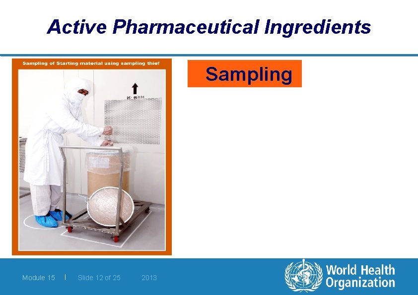 Active Pharmaceutical Ingredients Sampling Module 15 | Slide 12 of 25 2013 