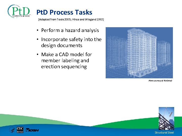 Pt. D Process Tasks [Adapted from Toole 2005; Hinze and Wiegand 1992] • Perform