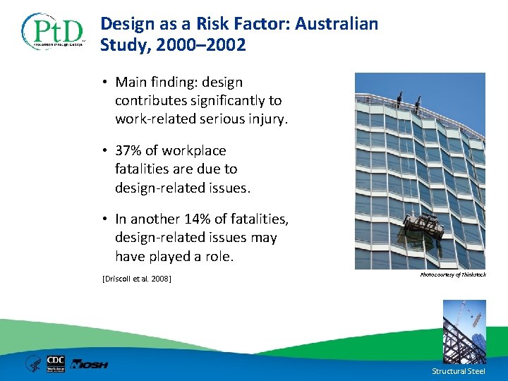 Design as a Risk Factor: Australian Study, 2000– 2002 • Main finding: design contributes