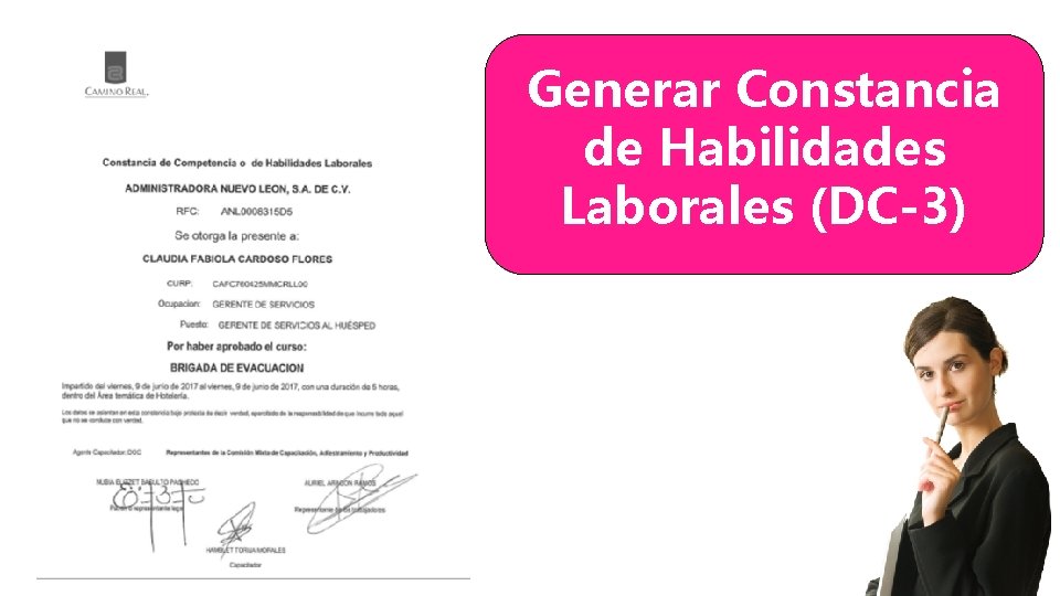 Generar Constancia de Habilidades Laborales (DC-3) 