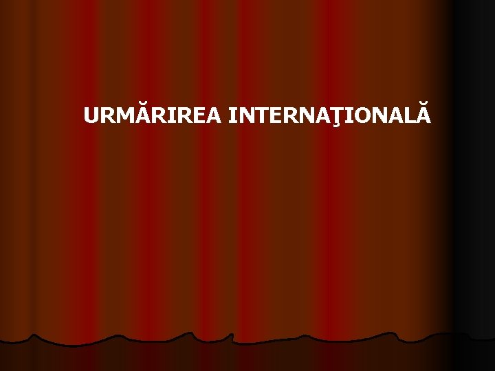  URMĂRIREA INTERNAŢIONALĂ 