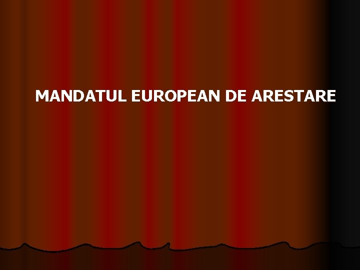  MANDATUL EUROPEAN DE ARESTARE 