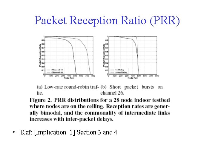 Packet Reception Ratio (PRR) • Ref: [Implication_1] Section 3 and 4 