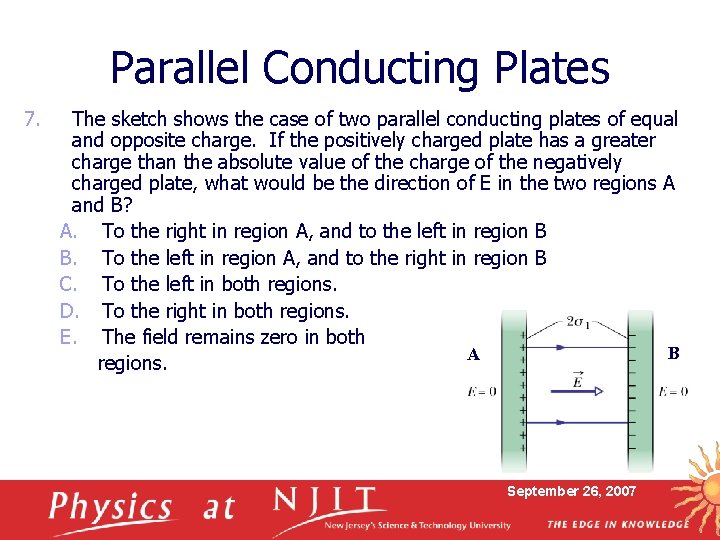 Parallel Conducting Plates 7. The sketch shows the case of two parallel conducting plates