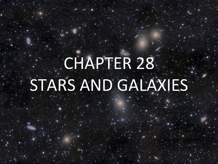 CHAPTER 28 STARS AND GALAXIES 