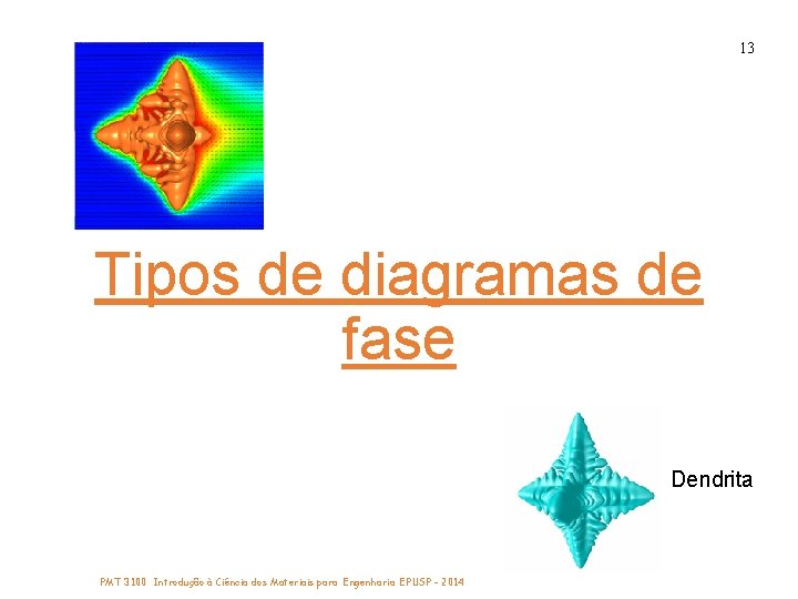 13 Tipos de diagramas de fase Dendrita PMT 3100 Introdução à Ciência dos Materiais