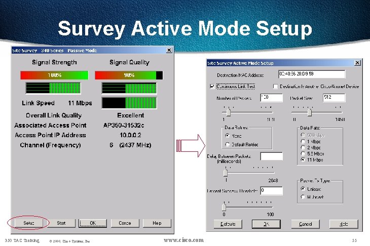 Survey Active Mode Setup 350 TAC Training © 2000, Cisco Systems, Inc. www. cisco.