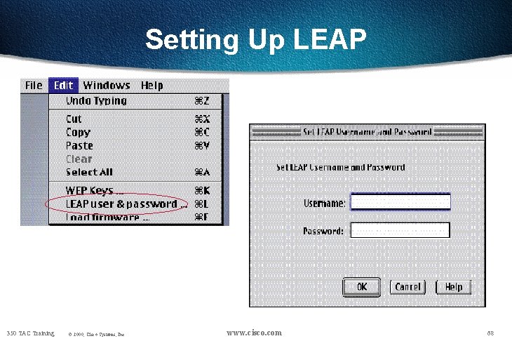 Setting Up LEAP 350 TAC Training © 2000, Cisco Systems, Inc. www. cisco. com