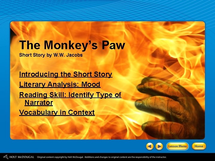 The Monkey’s Paw Short Story by W. W. Jacobs Introducing the Short Story Literary