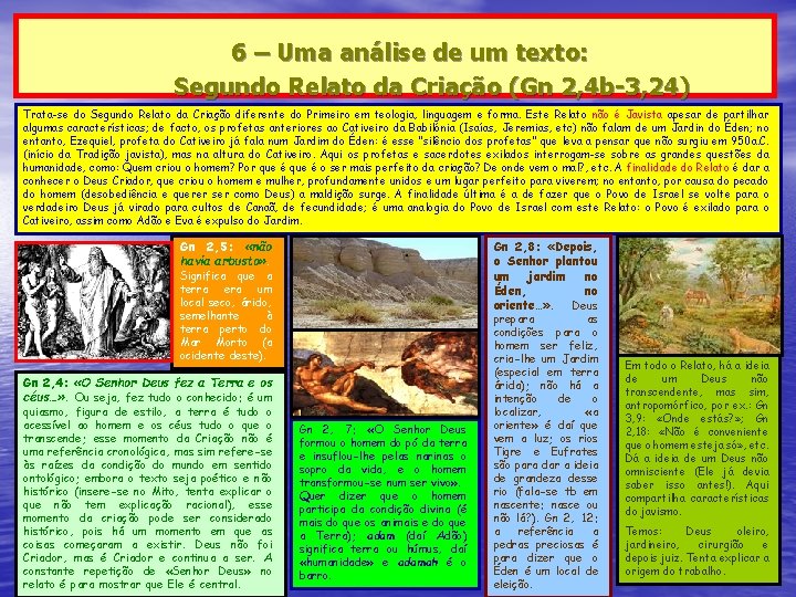 6 – Uma análise de um texto: Segundo Relato da Criação (Gn 2, 4