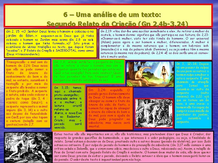 6 – Uma análise de um texto: Segundo Relato da Criação (Gn 2, 4