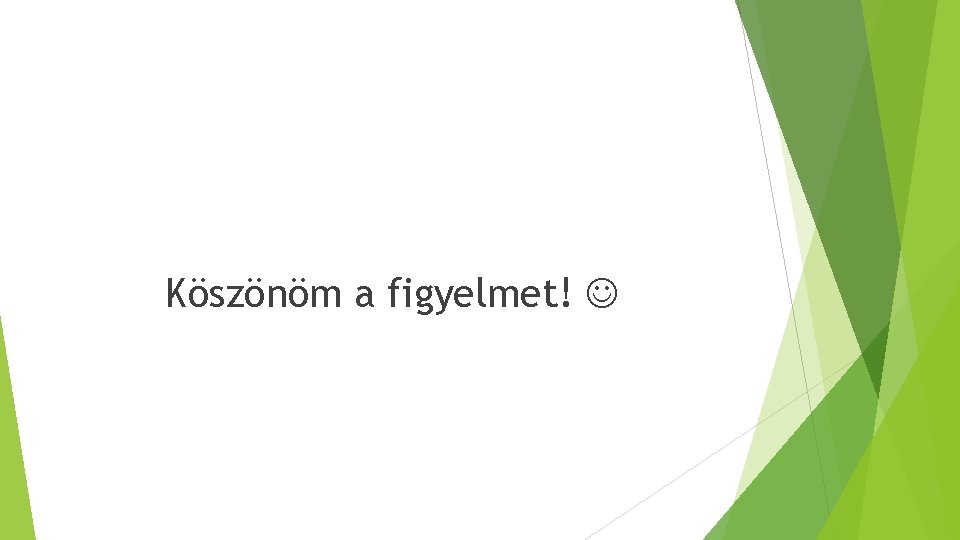 Köszönöm a figyelmet! 