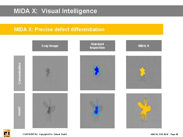 MIDA X: Visual Intelligence MIDA X: Precise defect differentiation Standard Inspection MIDA X Insect