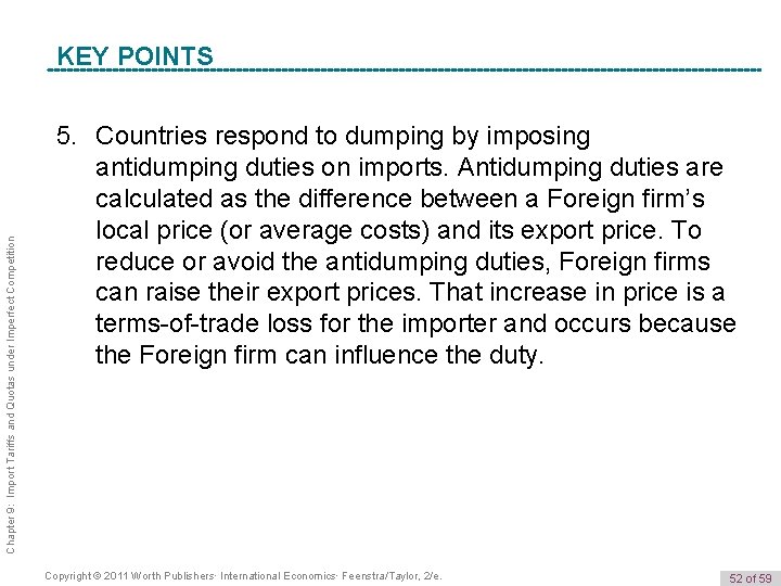Chapter 9: Import Tariffs and Quotas under Imperfect Competition K e y POINTS Term