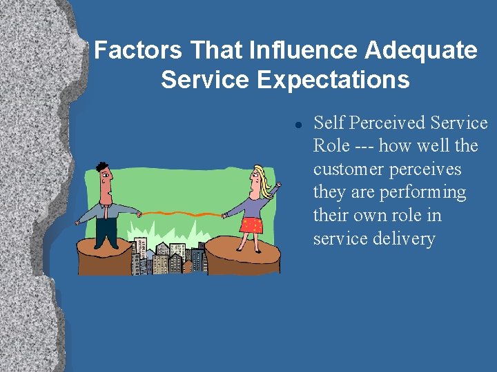 Factors That Influence Adequate Service Expectations l Self Perceived Service Role --- how well