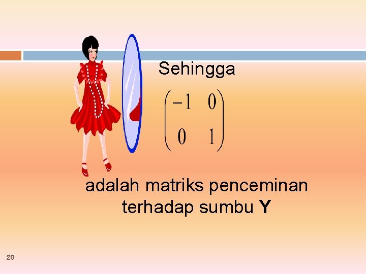 Sehingga adalah matriks penceminan terhadap sumbu Y 20 