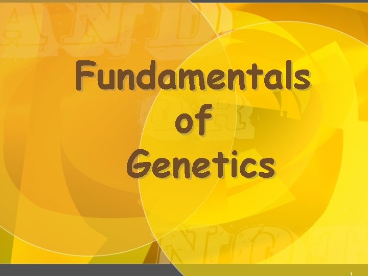 Fundamentals of Genetics 1 
