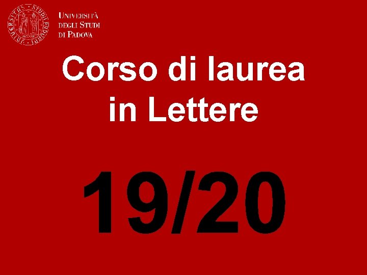 Corso di laurea in Lettere 