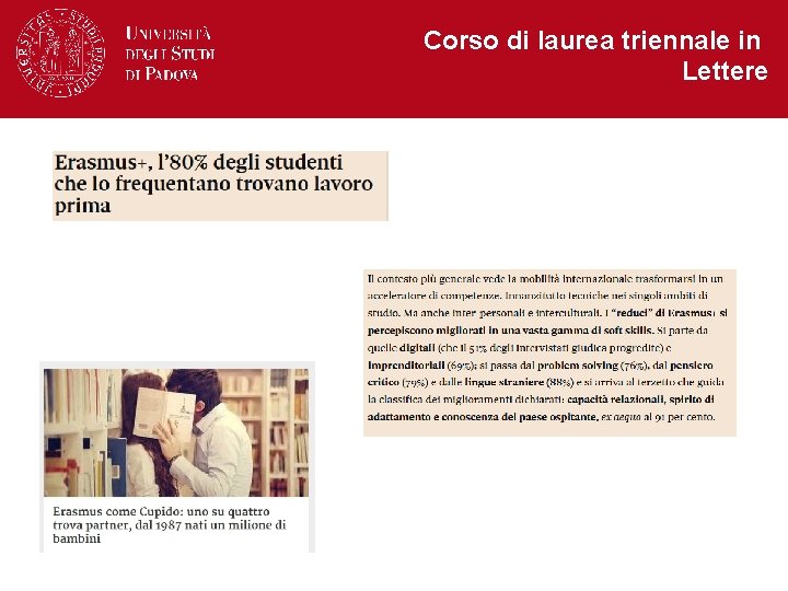 Corso di laurea triennale in Lettere 