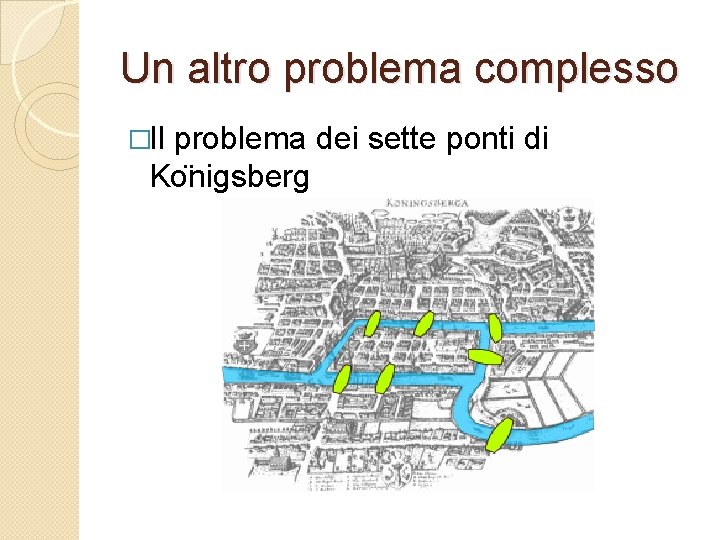 Un altro problema complesso �Il problema dei sette ponti di Ko nigsberg 