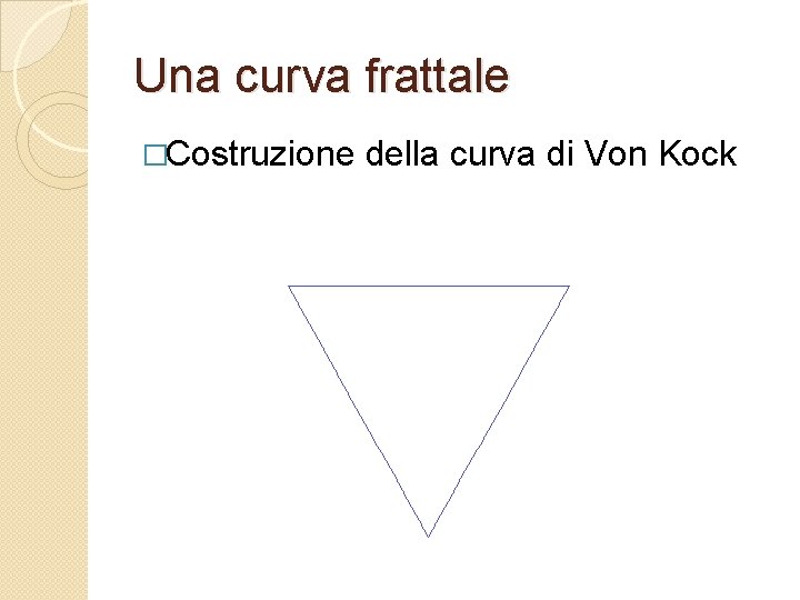 Una curva frattale �Costruzione della curva di Von Kock 